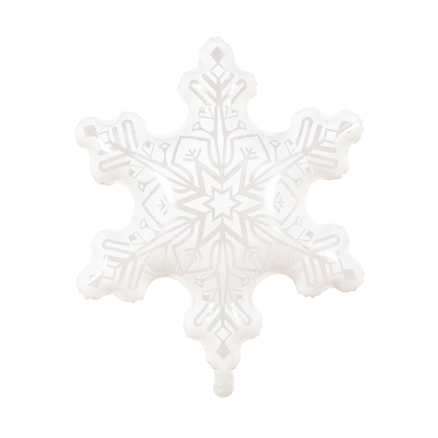 Clear Snowflake Balloons, 36 inch, Set of 5 Foil Mylar Balloons for Christmas and Winter Wonderland Ice Snow Themed Birthday Party Decorations