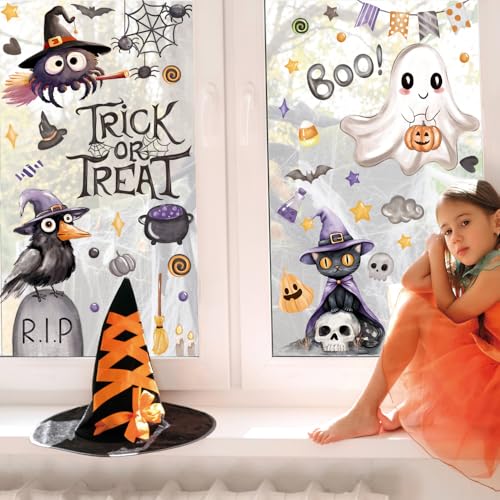 Heirloom Haven 6 Sheets Halloween Ghost Window Clings Halloween Decoration