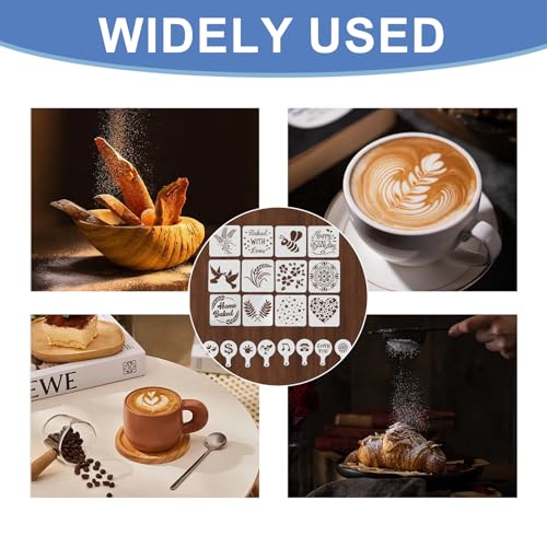 20-Piece Reusable Baking Stencil Set for Cake & Bread Decorating