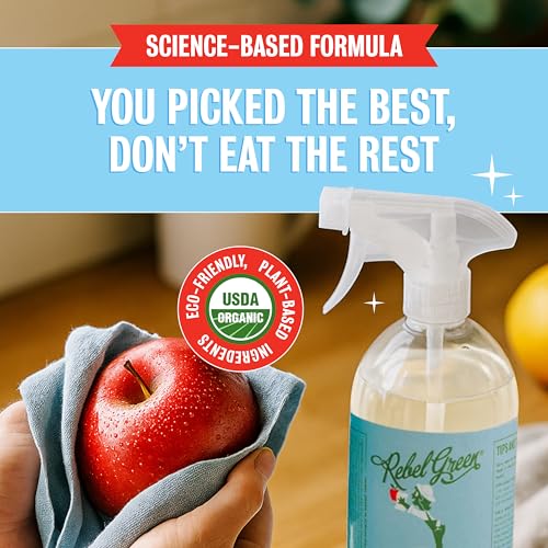 Rebel Green Fruit and Vegetable Cleaner, Natural Plant-Derived Wash