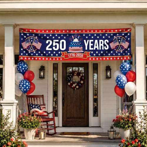 Large 4th of July Banner 1776-2026 - Patriotic Decor for Outdoor Events