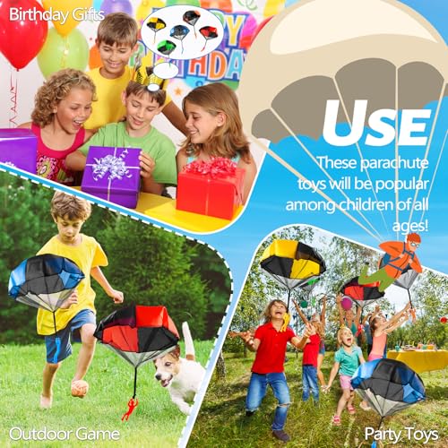 10 Pack Tangle-Free Parachute Toys for Kids - Indoor & Outdoor Fun