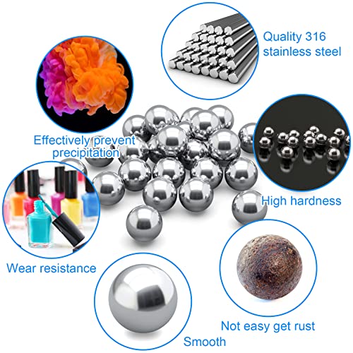 PAGOW 125PCS 4mm 316 Stainless Steel Paint Mixing Balls for Nail Polish