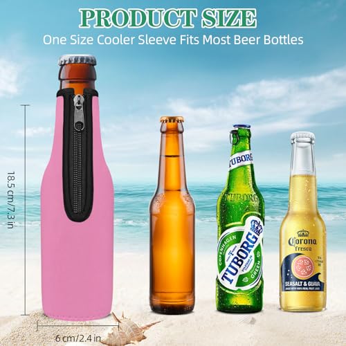 Wegitcs Multicolor Beer Bottle Cooler Sleeves - 4 Pack Insulated Neoprene Holder