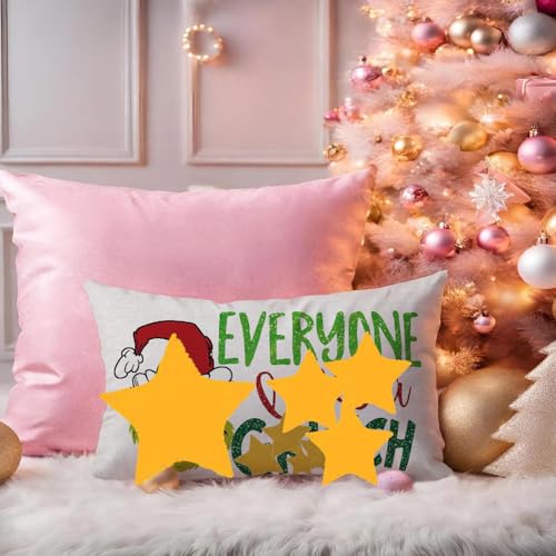 AOFANGGO Christmas Pillow Cover 12x20 Inch, Colorful Festive Throw Case