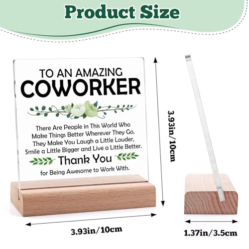 Dabihu Acrylic Appreciation Plaque with Wooden Stand Desk Decor