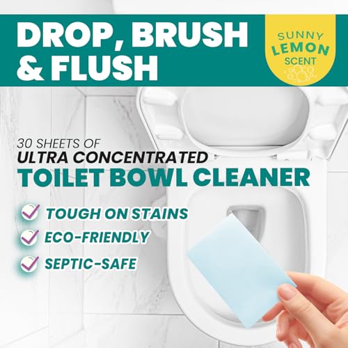 Uncle Todd's Toilet Cleaner Sheets - 30 Dissolvable, Plastic-Free