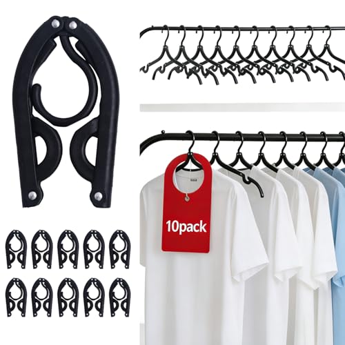 Indistar 10PCS Travel Foldable Hangers for Cruise & Packing – Portable Space-Saving Clothes Drying Rack