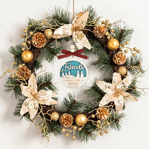 Friends Christmas Ornament - Wooden Friendship Tree Decoration with Double Layer Design - Holiday Gift for Men, Women, Sisters (Friends)
