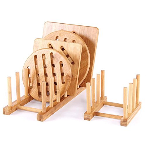 Bamboo Wooden Dish Rack for Kitchen - Eco-Friendly Drying Stand
