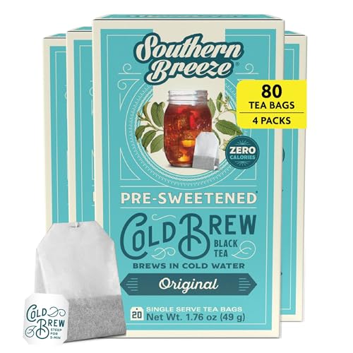 Southern Breeze Cold Brew Sweet Tea - Zero Sugar, 20 Bags (4-Pack)