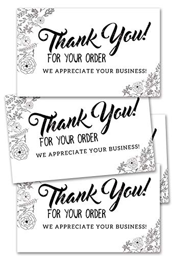 50 Premium Thank You for Your Order Cards - 3.5 x 2 Inches