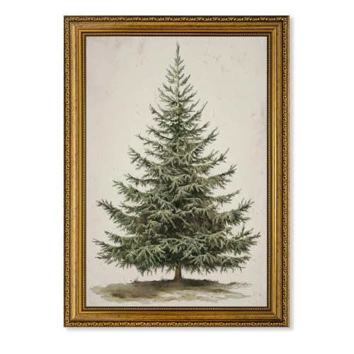 Christmas Tree Wall Art Canvas - Botanical Pine Framed Decor 16x24 Inch Variation of THIS listing