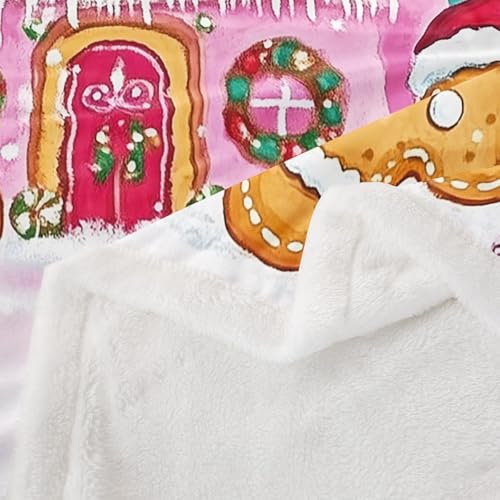 Kids Pink Merry Christmas Fleece Throw Blanket Queen 90x90 - Feelyou Variation 100 / Queen