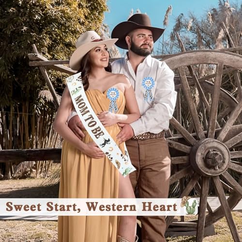 Cowboy Baby Shower Decorations Sash and Corsage Set