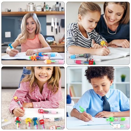 24Pcs Mini Multicolor Ballpoint Pens - 4-in-1 Cute Kids Pens Bulk