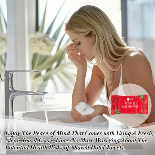 40PCS Compressed Towel Tablets - Travel Towel, Disposable Face Towels for Travel,Camping Towel, Disposable Washcloths for Adults Hiking Gear Individual Packaging Face Remove Makeup Wipes