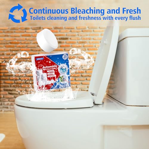 USKICH Toilet Bowl Cleaner Tablets - Automatic Bleach Tank Tablets (20 Pack)