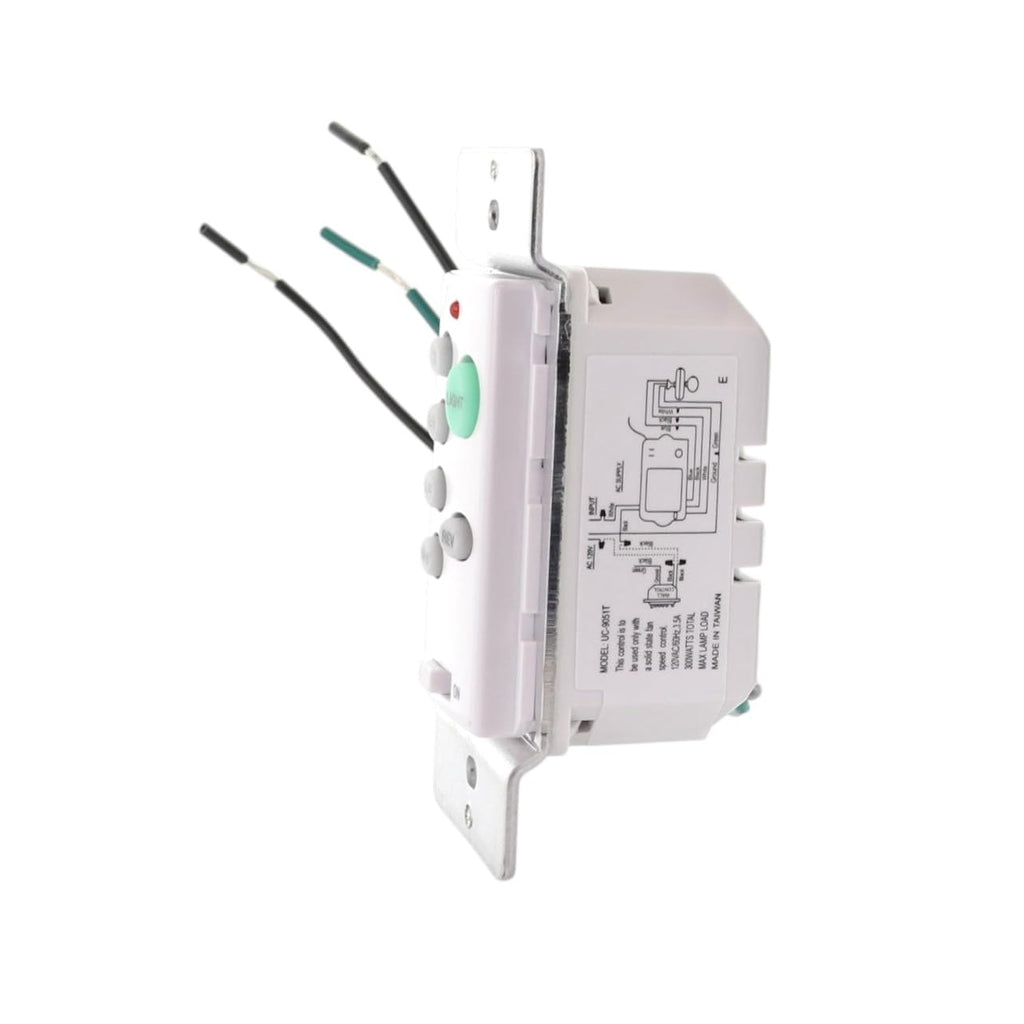 Anderic UC9051T Wired Wall Switch Ceiling Fan Remote Control | 3-Speed Fan, Light Dimmer, Reverse | Works with FAN28R, FAN18R, FAN30R, UC7067FMRX Receivers | Replacement for UC9050T