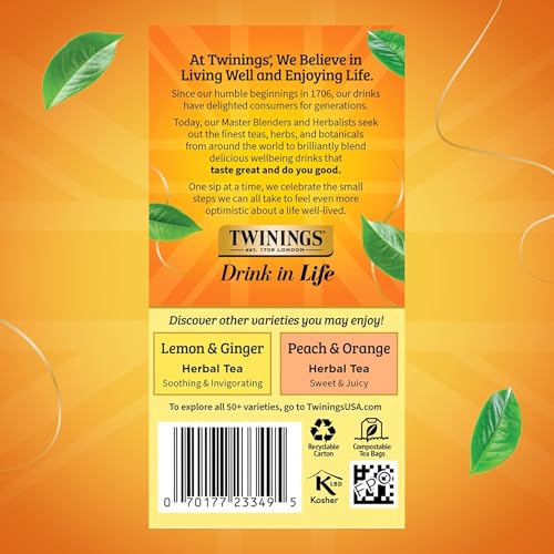 Twinings Mango & Pineapple Herbal Tea Bags, 20 Count