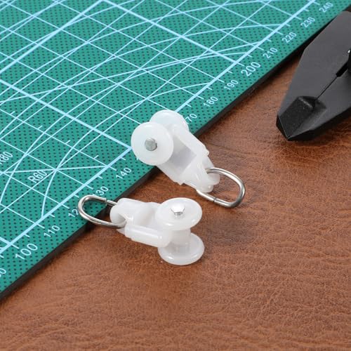 50 Pcs Curtain Track Glider Rollers - Durable Stainless Steel Hooks