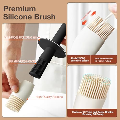 YARRAMATE 300ml Oil Dispenser with Brush - BPA-Free Glass & Silicone