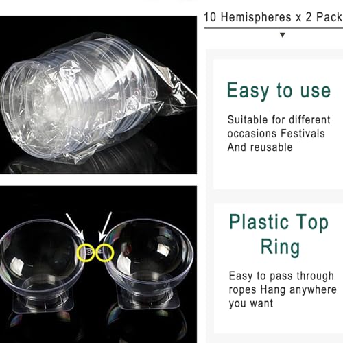 Clear Fillable Ornaments 80mm - 10 Pack Plastic DIY Craft Balls