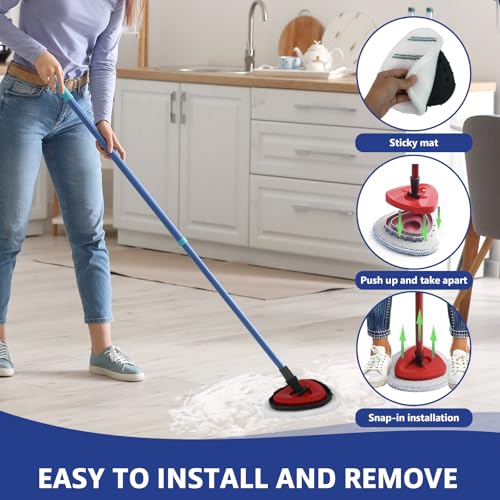 High-PQ Microfiber Flat Mop Head Replacement Refills 4-Pack with Pad and Scraper