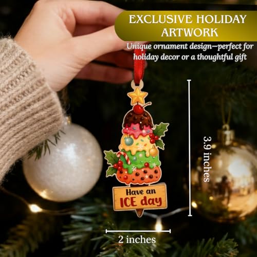 Ice Cream Ornament for Christmas Tree - Sweet Gift for Dessert Lovers