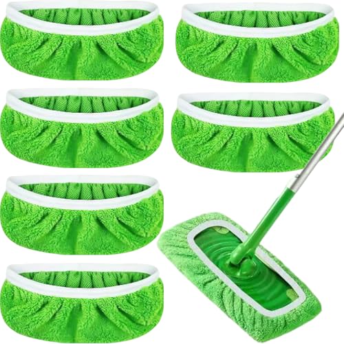 6-Pack Reusable Coral Fleece Mop Pads for Swiffer Mops – Washable Wet & Dry Microfiber Cleaning Cloths