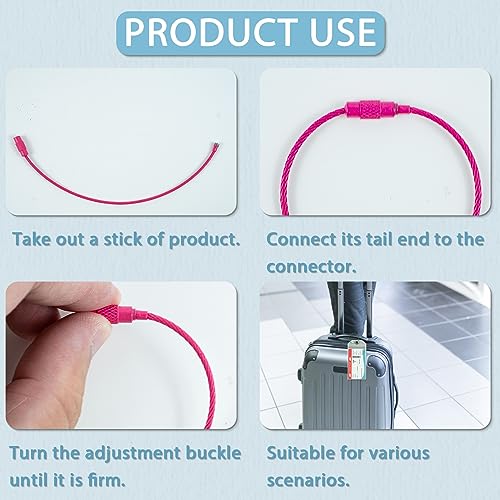 80 PCS Stainless Steel Keychain Cables in 20 Colors - Durable & Lightweight