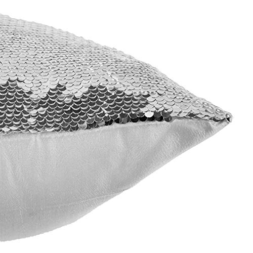 Sublimation Sequin Pillow Covers 16x16 Silver - 2 Pack Reversible Blanks