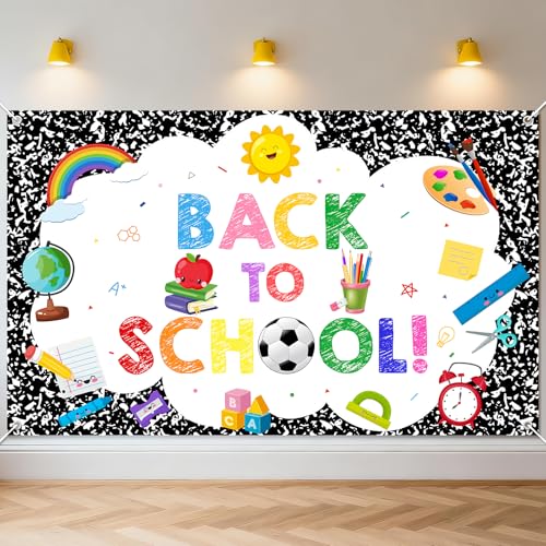 Avezano Back to School Banner 6 x 3.6 ft - Classroom Decor