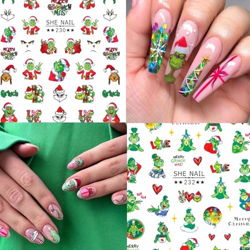Christmas Nail Art Stickers 3D Self-Adhesive Winter Xmas Decals