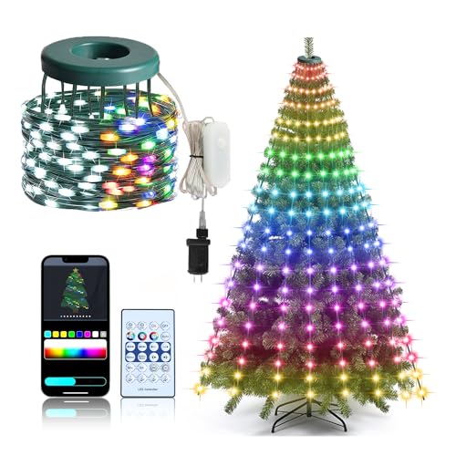 ASTRAEA 200 LED Christmas Tree String Lights Indoor Outdoor 6.6Ft Multi-Color with 24 Modes & Remote Control