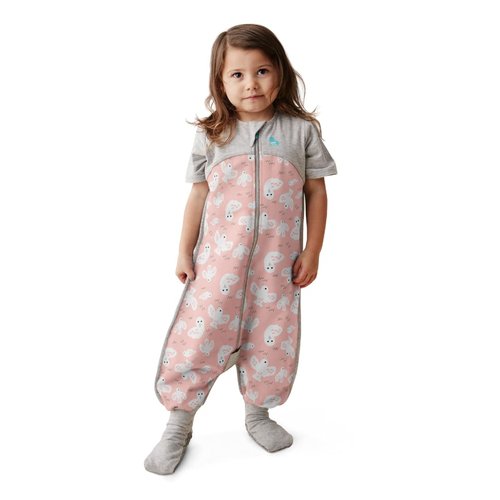 Love To Dream Organic Toddler Wearable Blanket - Super Soft Sleeping Sack with Footies, 1.0TOG Pink (24-36 Mo)