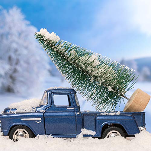 45 Pcs Mini Christmas Bottle Brush Trees Set - Artificial Snowy Pine Varieties