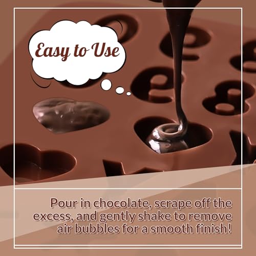 HKNMTT Mini Letter Silicone Molds for Cake & Chocolate Decorating - 2PCS