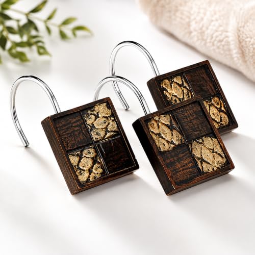 Zahari Home Zambia Animal Shower Curtain Hooks - 12 Pack Resin