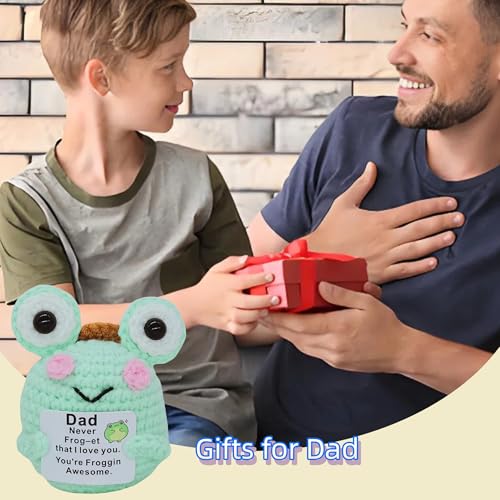 Handcrafted Crochet Mini Frog for Dad - Funny Gift with Heartfelt Message