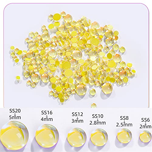 NAISKA 540Pcs 3D Glass Nail Rhinestones Set - Aurora Flatback Crystals for DIY Crafts and Nail Art