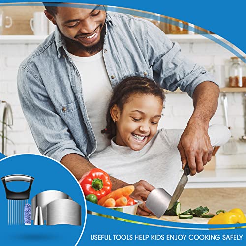 9-Piece Stainless Steel Finger Guard Set for Safe Vegetable Cutting