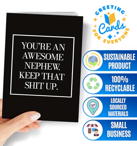 Funny Birthday Card for Nephew - Humorous Gift from Aunt or Uncle