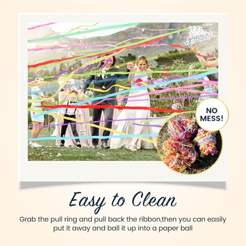 GAILROSO 12-Pack Colorful No Mess Party Streamers Hand Throw Confetti Poppers