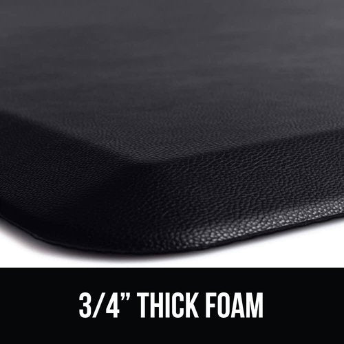 GORILLA GRIP Comfortable Cushioned Kitchen Mats for Floor, 70x24, Waterproof and Stain Resistant Soft Top, 3/4 Inch Thick Ergonomic Standing Desk Anti Fatigue Mat, Foam Supports Ankles and Feet, Black