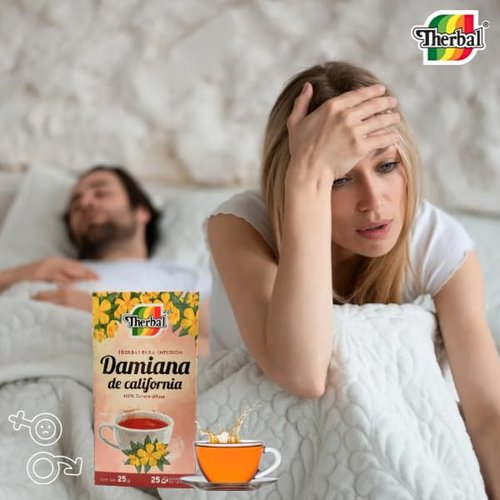 Therbal – Damiana de California Herbal Tea (25 Tea Bags) | 100% Turnera diffusa | Caffeine-Free Infusion