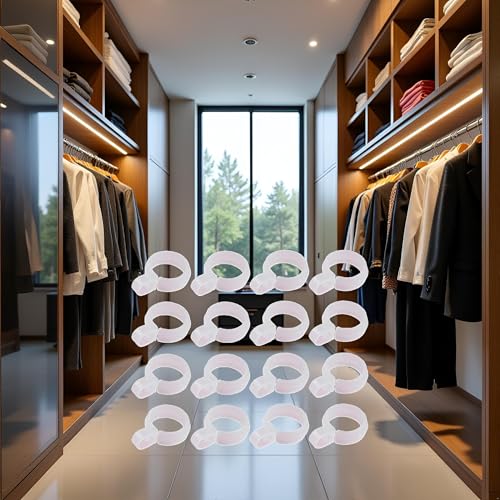 50Pcs White Plastic Hanger Hooks for Clothes & Laundry