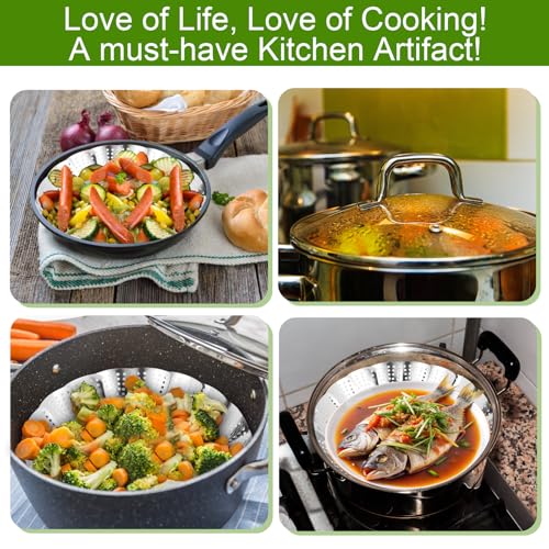 Stainless Steel Vegetable Steamer Basket - Foldable Insert for Pots