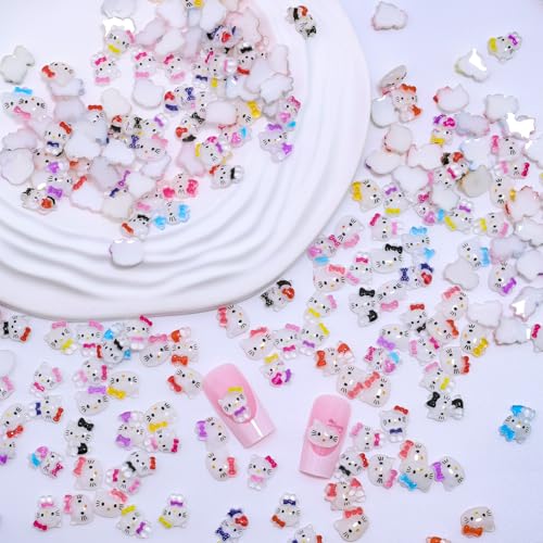 60Pcs Cute Nail Rhinestones Mixed Cartoon Resin Gems Flatback Charms