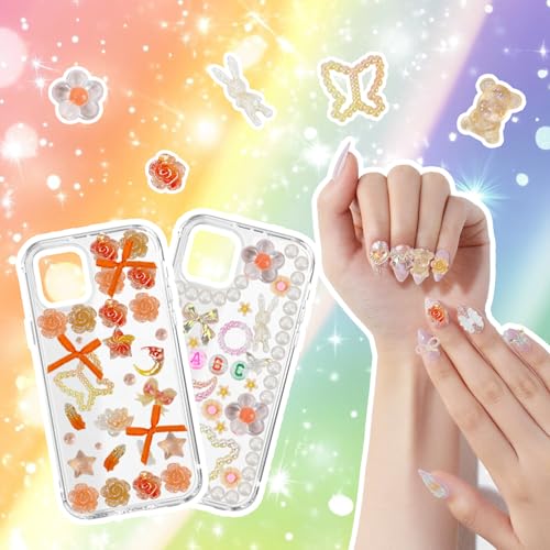 2200 Pcs Junk Case Charms Kit Pearl Flower Bow Phone Case DIY Craft